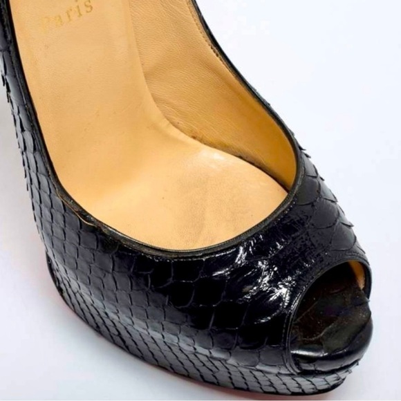 Christian Louboutin Lady Peep Python skin peep pumps EU38 rare 100% authentic. - Picture 7 of 11